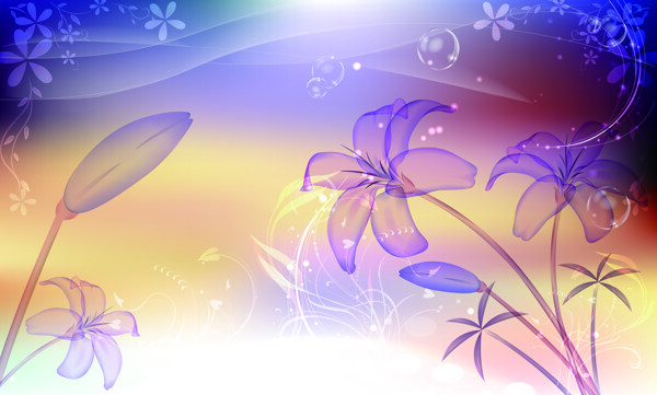 淡紫色花朵装饰画