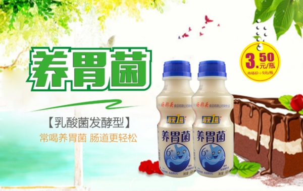 乳酸菌型養(yǎng)胃菌牛奶淘寶海報(bào)