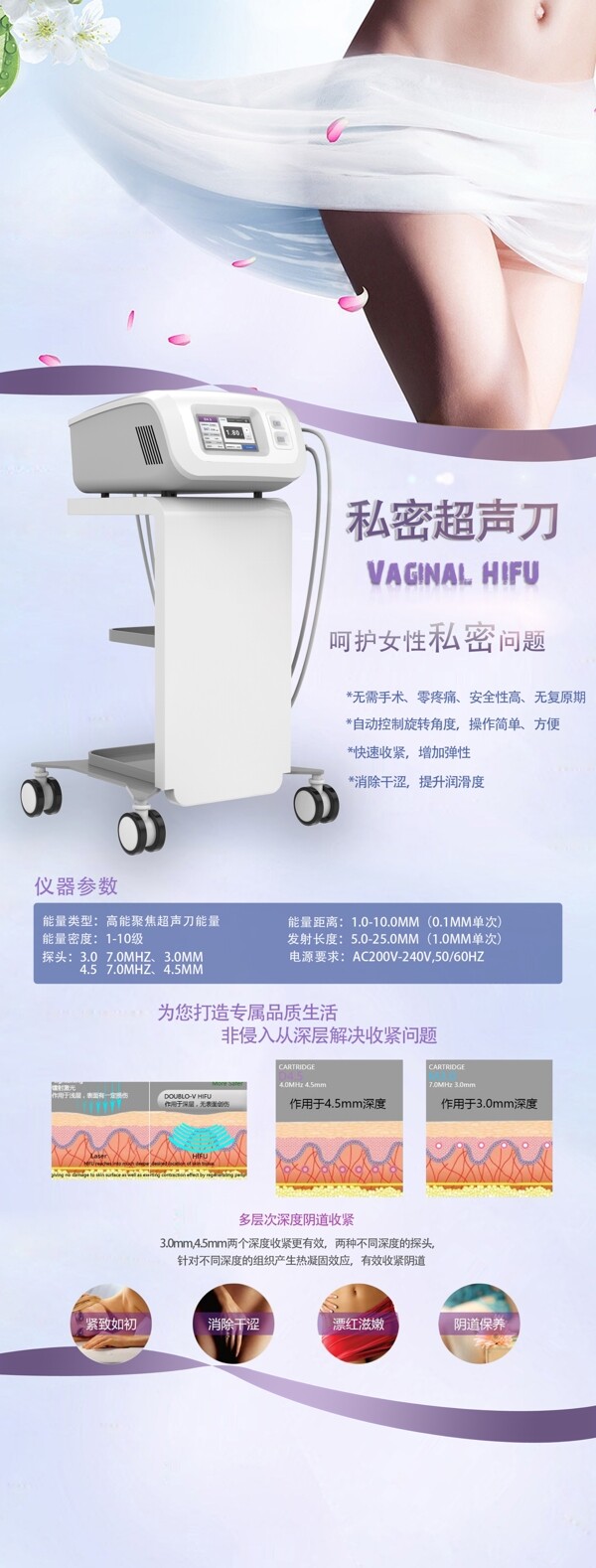 美容儀器畫布X展架清新海報(bào)圖