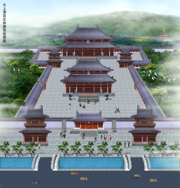 古建筑群体鸟瞰图图片