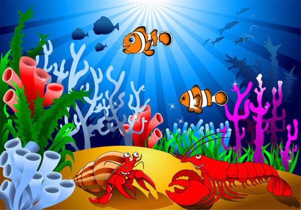 海底动物和海鱼图片