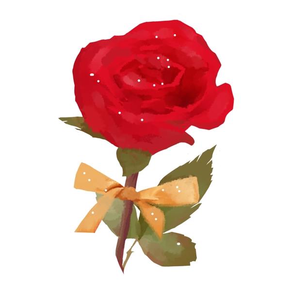 一朵美丽的玫瑰花插画
