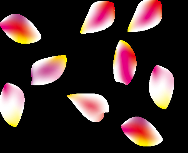 手绘彩色花瓣元素