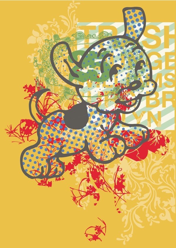 印花矢量圖文字英文個性文字免費(fèi)素材