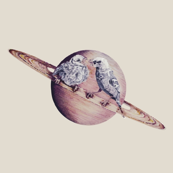 印花矢量圖藝術(shù)效果水彩衛(wèi)星動(dòng)物免費(fèi)素材