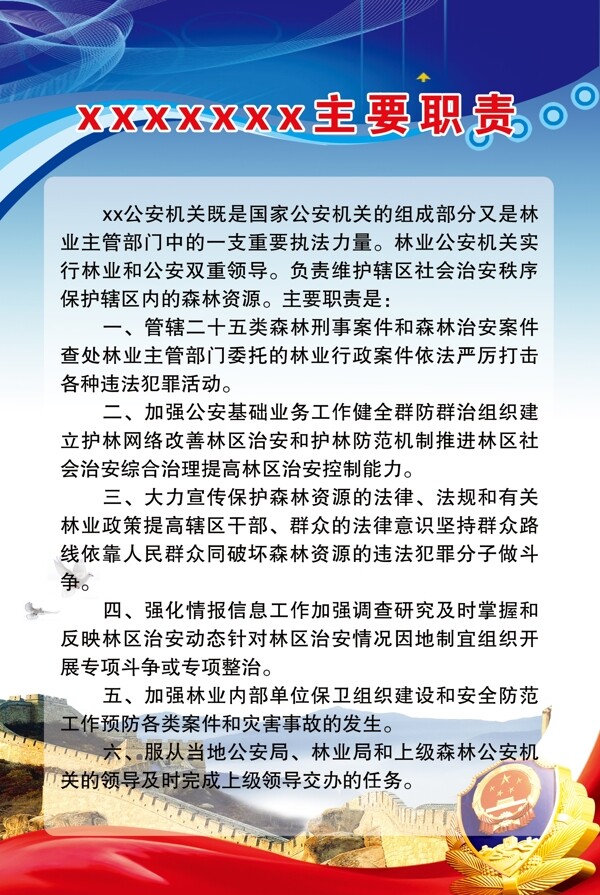 公安警察制度牌職責(zé)