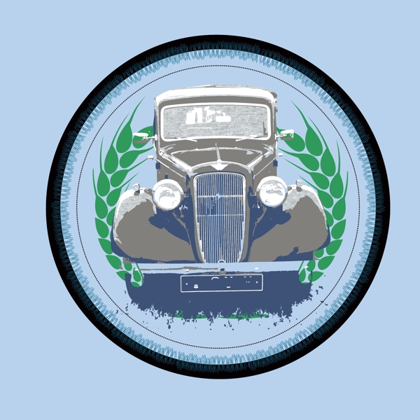 印花矢量圖徽章標(biāo)記生活元素汽車幾何免費素材