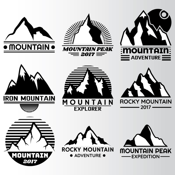 山峰标志图标设计