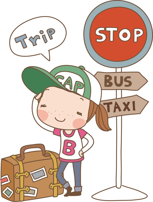 旅行卡通兒童圖片