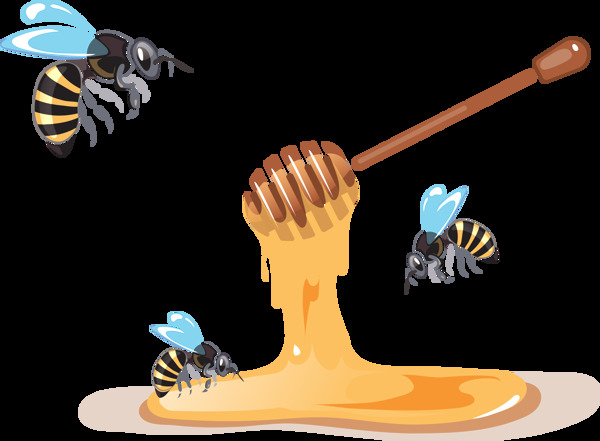 卡通蜜蜂蜂蜜png元素