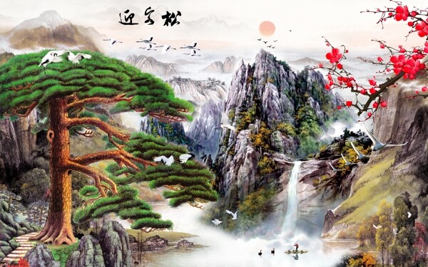 新中式背景墻