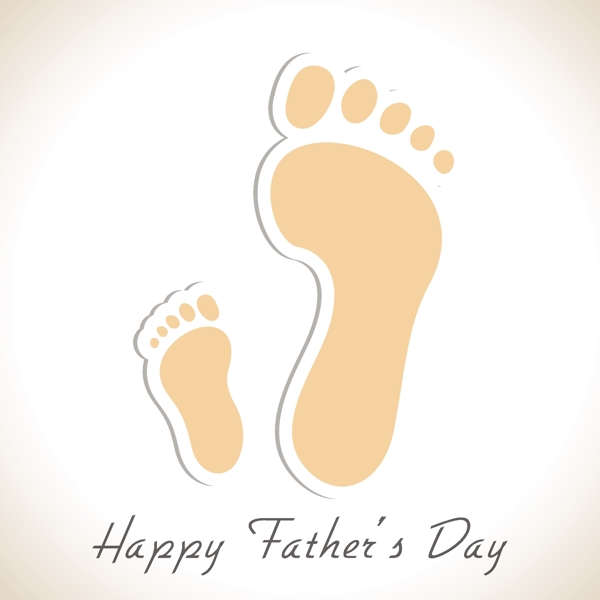 一个父亲和孩子的脚印