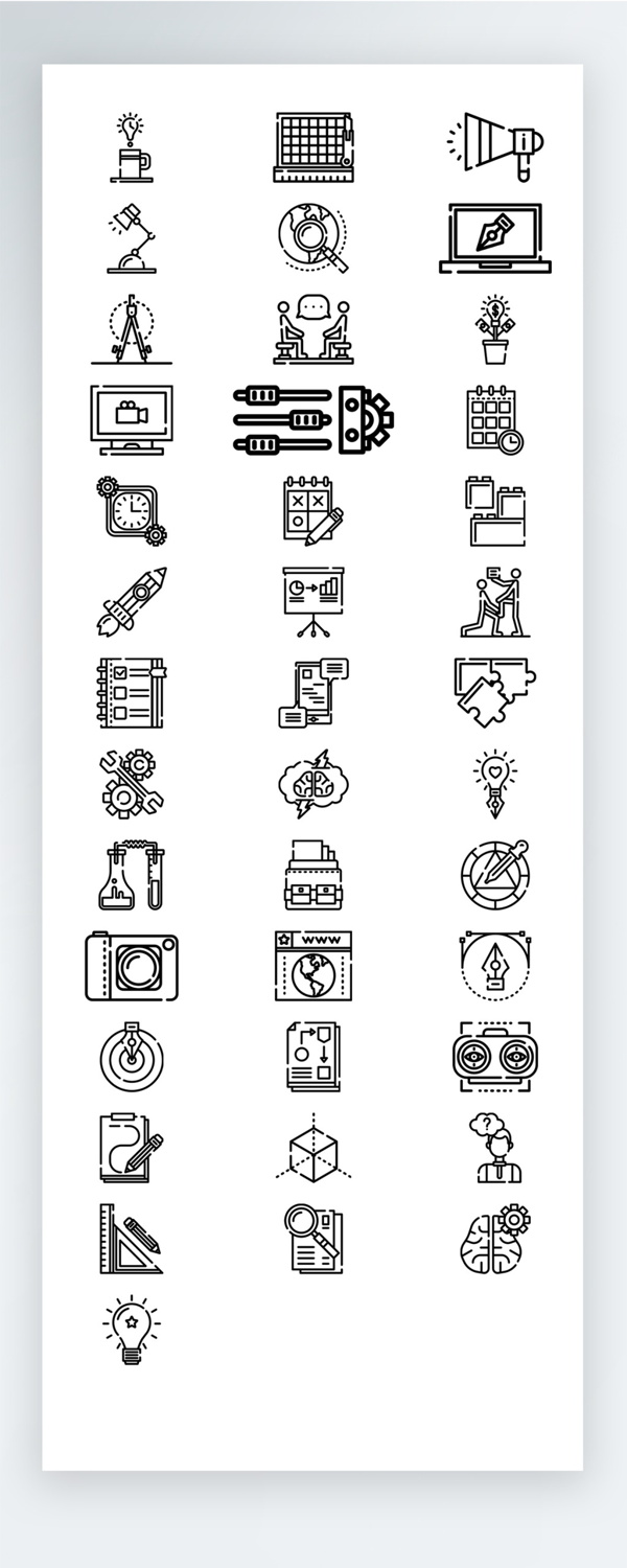 线性工作生活图标矢量AI素材icon
