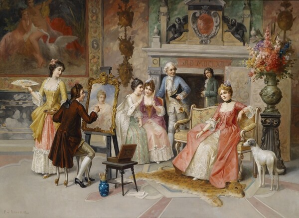 欧洲宫廷油画油画作品米勒