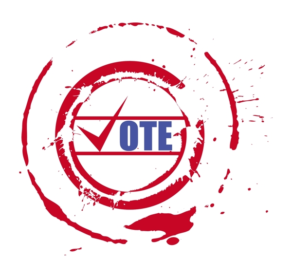 投票选举日垃圾旧邮票矢量插图