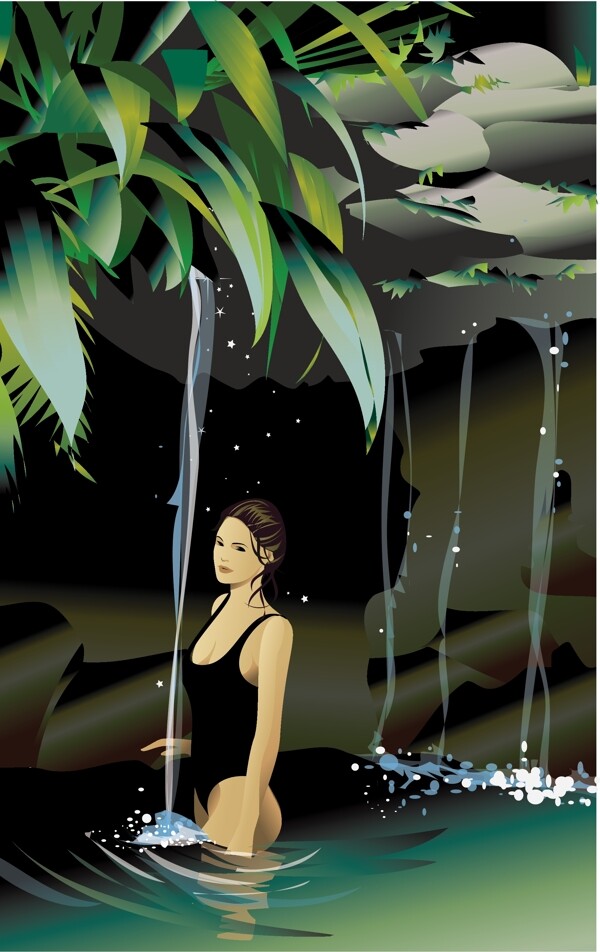 美女矢量素材SPA生活館