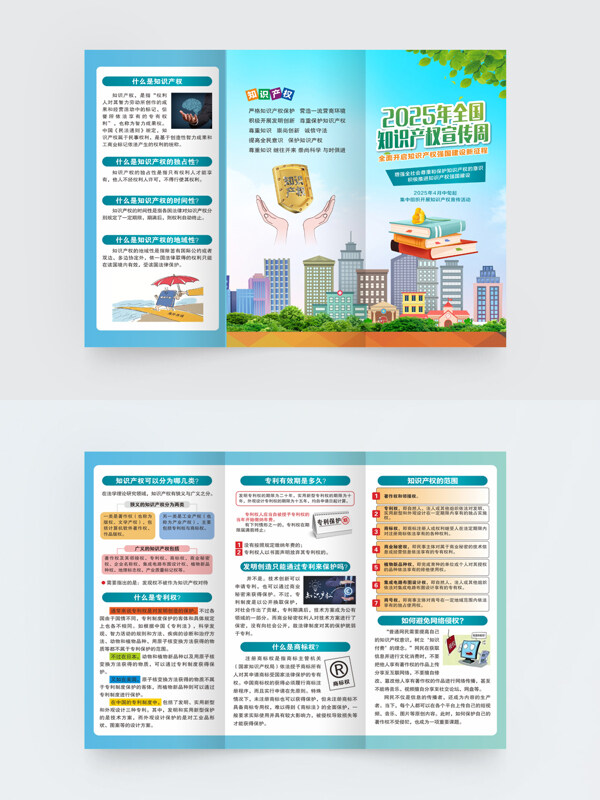 清新封面城市元素插畫(huà)2025知識(shí)產(chǎn)權(quán)宣傳周