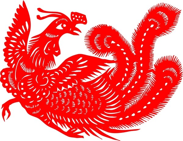民間藝術(shù)剪紙鳳凰AI矢量圖18