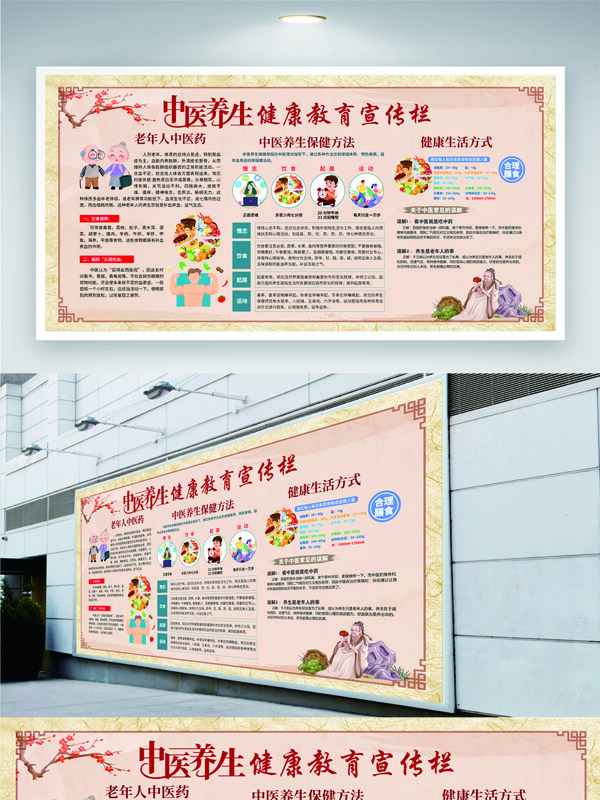 中醫(yī)養(yǎng)生健康教育宣傳欄展板