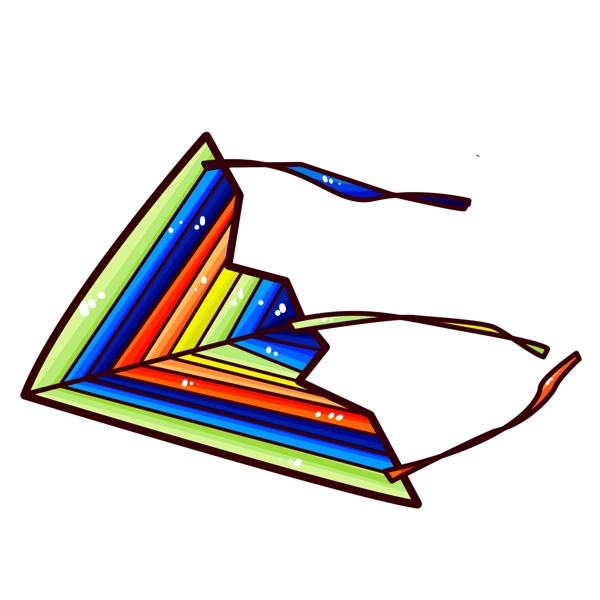 彩色三角形风筝插画可商用
