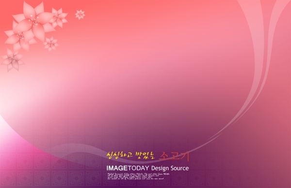 韩文红色花纹背景