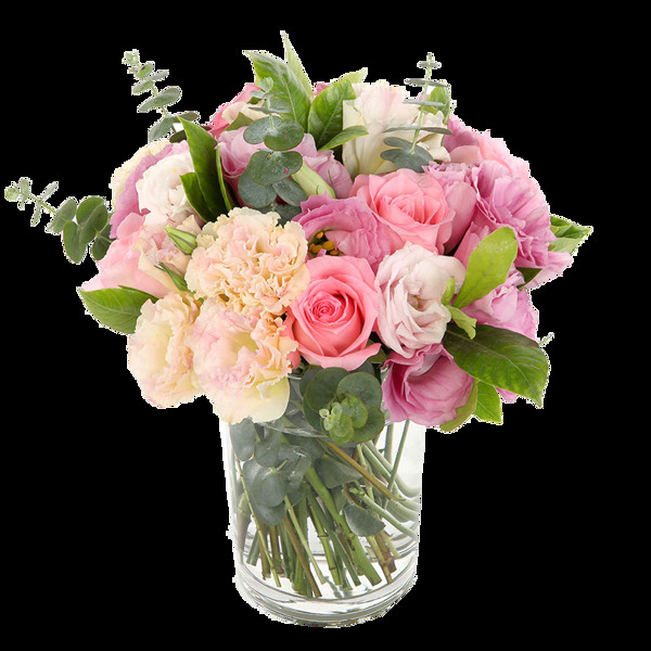 花瓶里粉色玫瑰花素材图片