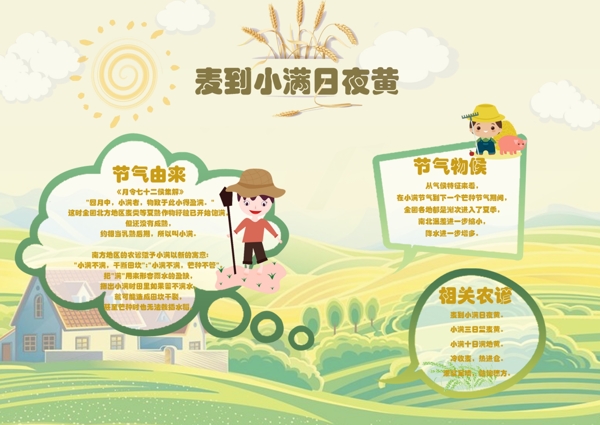 小滿節(jié)氣手繪簡約海報