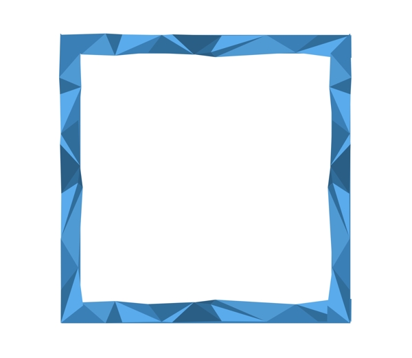 蓝色几何方形边框