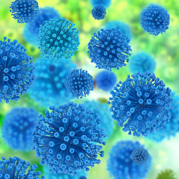 蓝色的致病菌图片