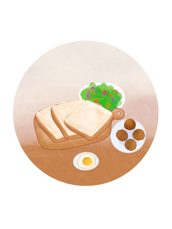 面包早餐荷包蛋