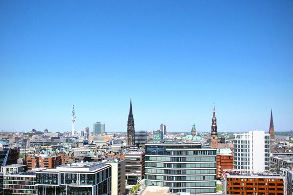 城市建筑大楼天空蓝色背景素材