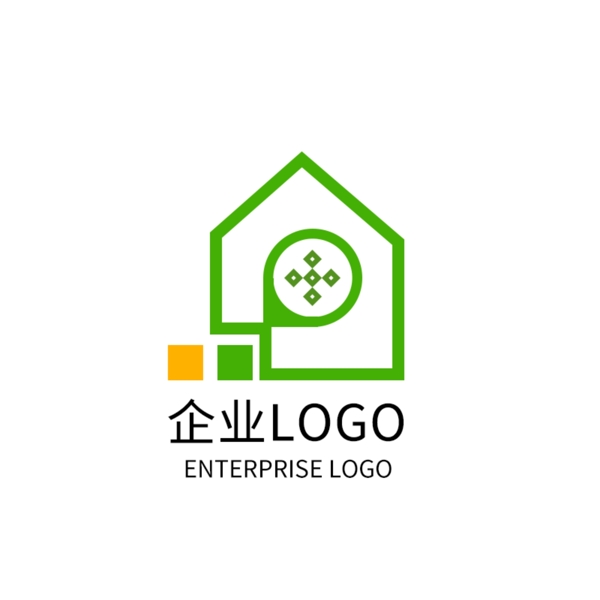 绿色房产地产家园LOGO设计家居企业标志