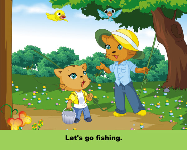 小猫钓鱼的故事图片