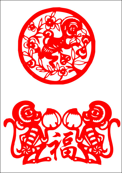 猴年窗花