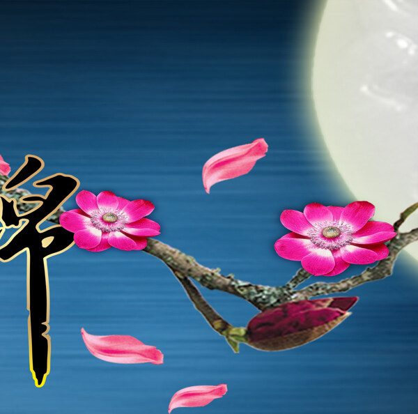 粉花無(wú)框畫(huà)