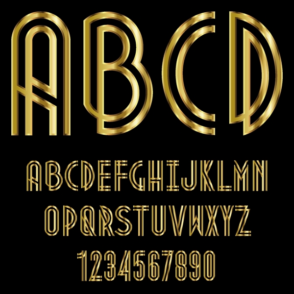 金色光澤字母