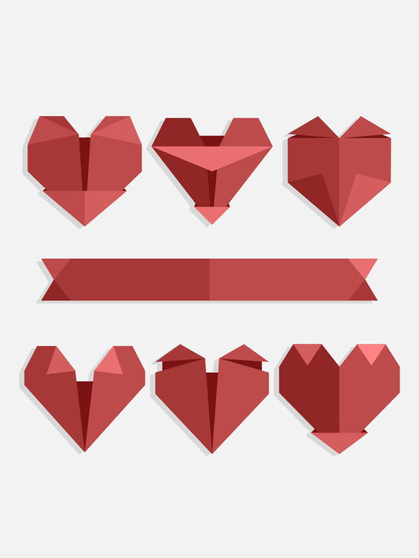 情人节心形折纸素材