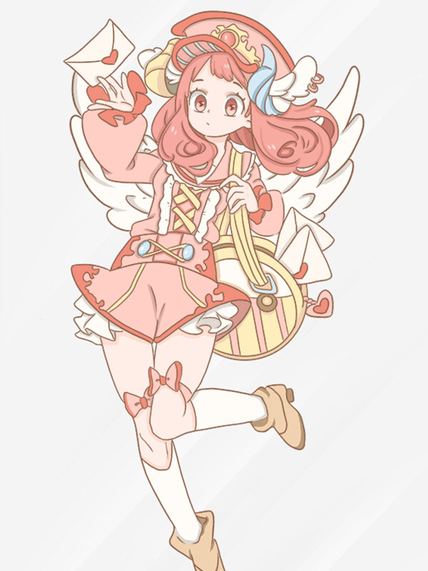 创意手绘二次元动漫天使女生人物插画线稿