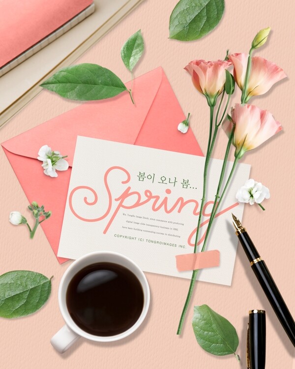 韩式精致春天气息海报模板设计