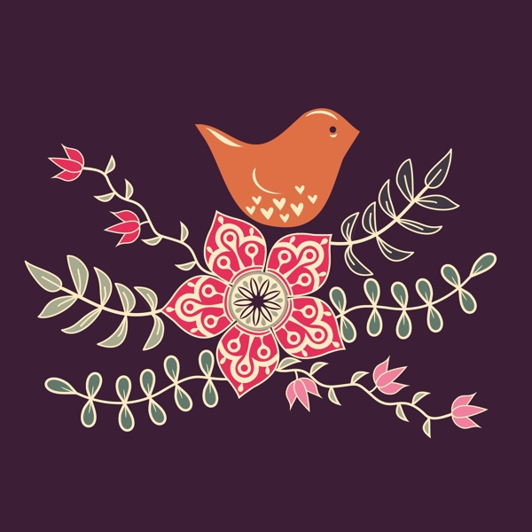 鳥在花