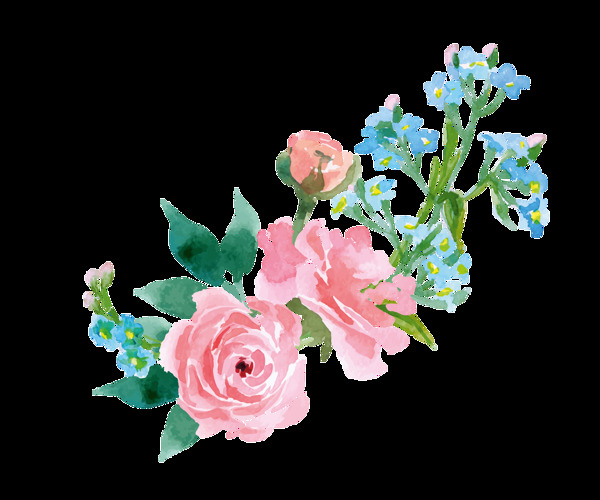 粉藍(lán)花蕊透明裝飾素材