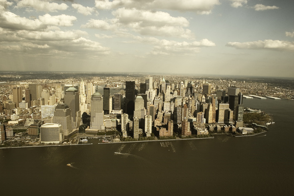 纽约俯瞰美丽的曼哈顿岛图片