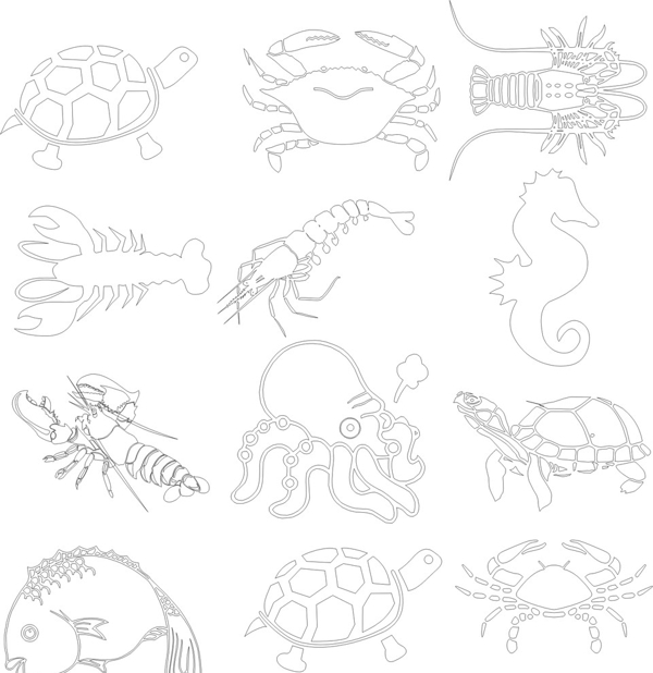矢量海洋動物圖片
