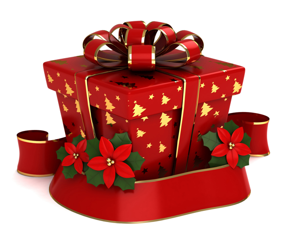 红色彩带和礼物盒
