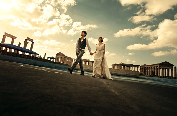希腊风格婚纱摄影图片