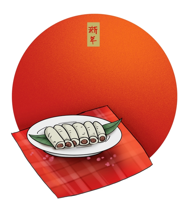 中国春节年夜饭红色文字框