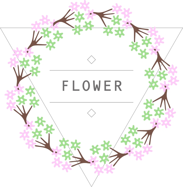 手绘花卉边框可商用元素