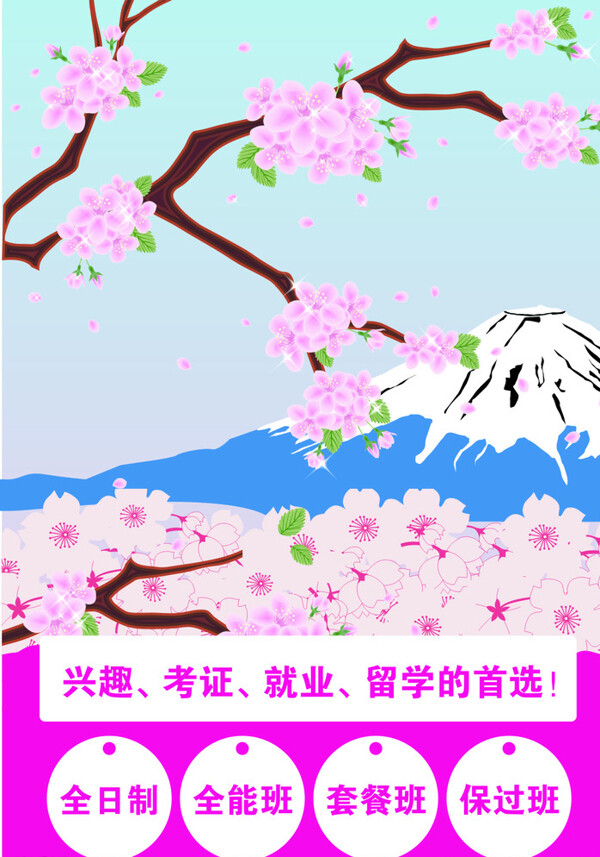富士山日本樱花图片