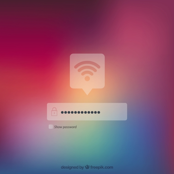 Wifi图标登陆入口彩色背景设计