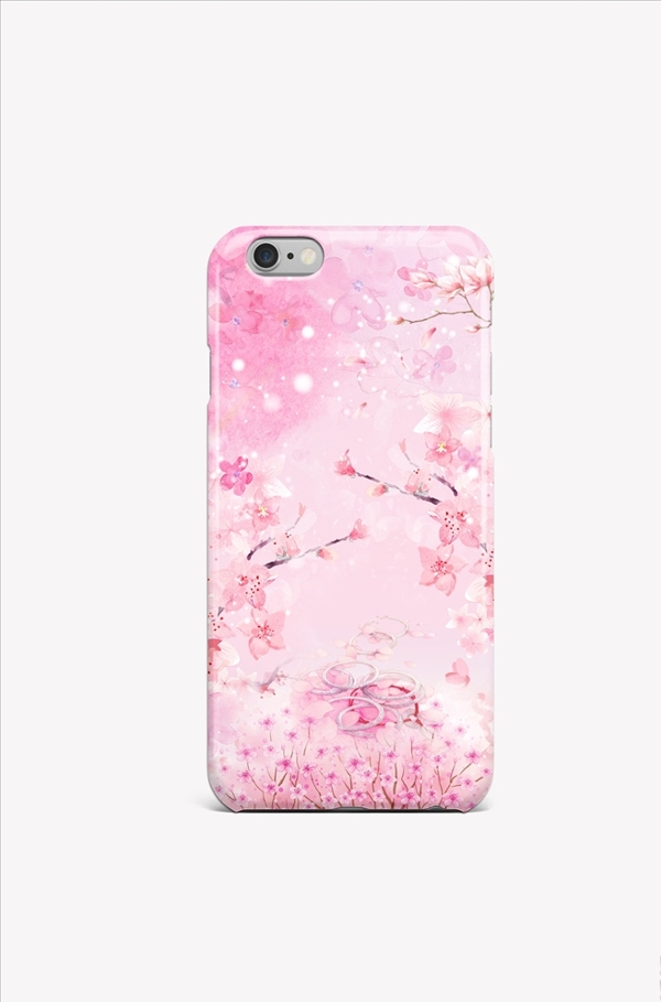 粉色浪漫樱花手机壳印花图案